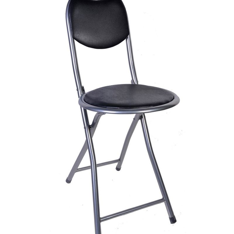 Casa si Gradina - Mobilier - Scaune si fotolii - Tabureti - Taburet Metalic Pliabil Negru, 30x40 cm - Infinity.ro