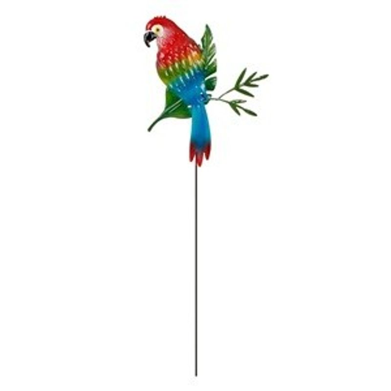 Casa si Gradina - Gradinarit si plante - Plante si ghivece - Plante in ghiveci - Stick decorativ metalic cu papagal, 61 cm, Multicolor - Infinity.ro