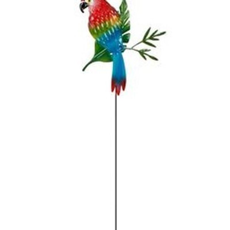 Casa si Gradina - Gradinarit si plante - Plante si ghivece - Plante in ghiveci - Stick decorativ metalic cu papagal, 61 cm, Multicolor - Infinity.ro