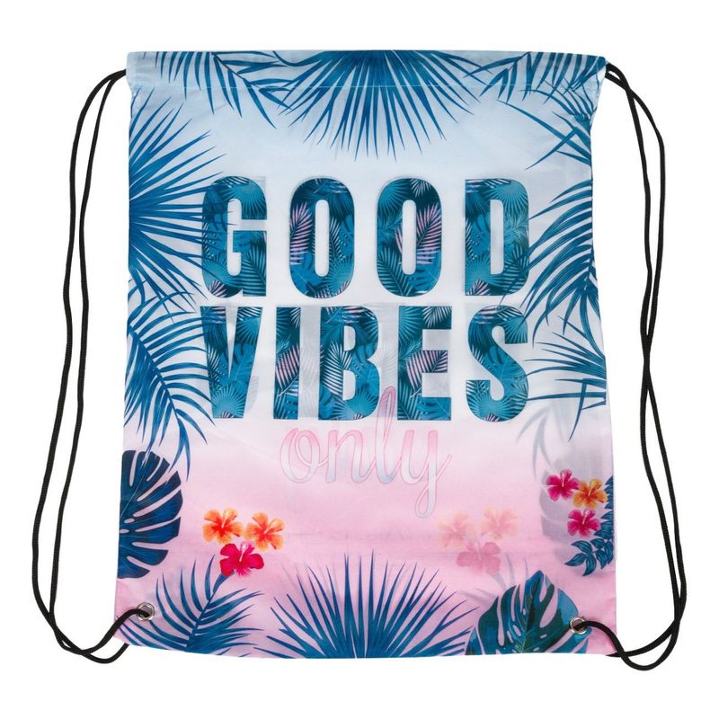 Fashion, accesorii si bijuterii - Copii - Accesorii copii - Genti si rucsacuri copii - Sacul Textil Good Vibes cu Sireturi pentru Fete - Infinity.ro
