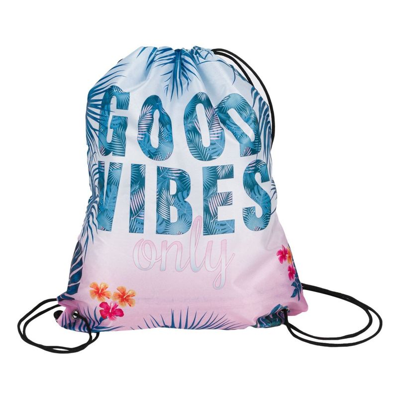 Fashion, accesorii si bijuterii - Copii - Accesorii copii - Genti si rucsacuri copii - Sacul Textil Good Vibes cu Sireturi pentru Fete - Infinity.ro