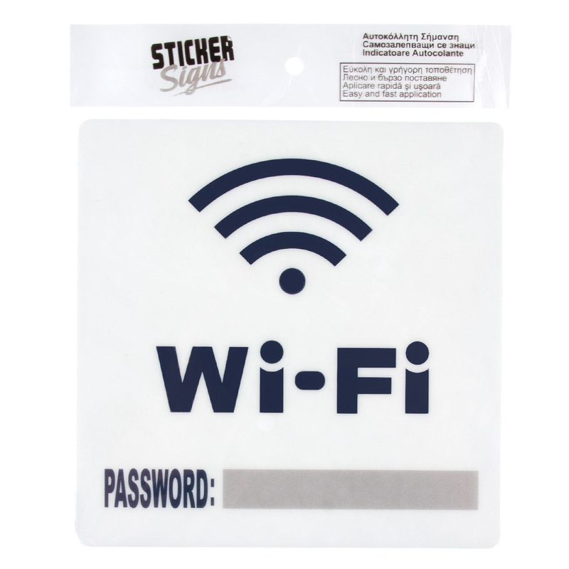 Casa si Gradina - Constructii - Echipamente de lucru - Accesorii echipamente protectia muncii - Indicator autocolant WIFI, 15x15 cm, PVC, alb - Infinity.ro