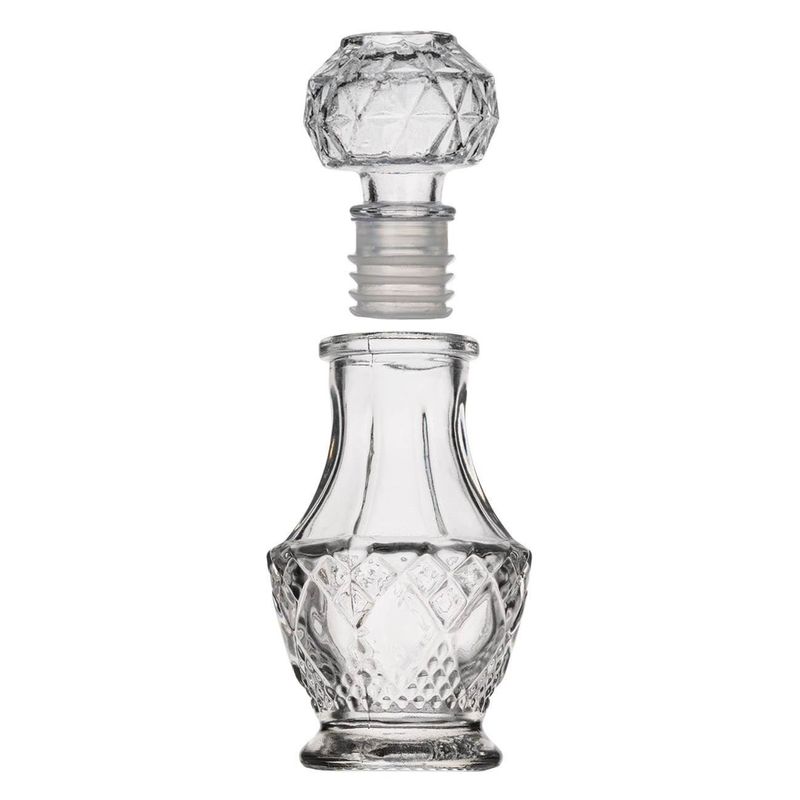 Casa si Gradina - Bucatarie si vesela - Cani si pahare - Sticle - Sticla Transparenta cu Model Reliefat Romburi pentru Lichior 50ml - Infinity.ro