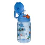 Casa si Gradina - Bucatarie si vesela - Cani si pahare - Sticle - Sticla de apa pentru copii cu capac pop-up, 430 ml, albastra, design Space Boy - Infinity.ro
