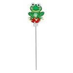 Casa si Gradina - Decoratiuni - Obiecte decorative - Magneti decorativi - Stick Decorativ Metalic Broasca Verde pentru Ghivece 61cm - Infinity.ro