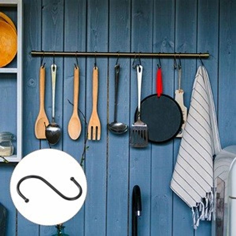 Casa si Gradina - Sanitare - Suporturi si accesorii baie - Suporturi baie - Carlige Multifunctionale Metalice S Negre 7cm - 5buc - Infinity.ro