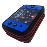Carti si Birotica - Rechizite - Penare - Penar Echipat Triplu cu Model Gaming, 15x21x7cm, Negru cu Detalii Rosii - Infinity.ro