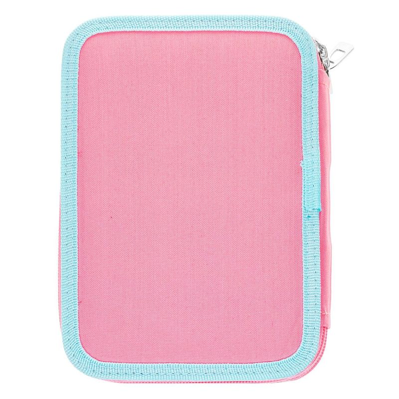 Carti si Birotica - Rechizite - Penare - Penar Echipat Triplu Roz cu Confeti, 15x6x21cm, Set Complet de Accesorii Scolare - Infinity.ro