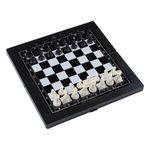 Sport si Outdoor - Alte sporturi - Sah si table - Joc de Societate de Voiaj Magnetic 3 in 1 Sah Dama Table 35x35.5cm - Infinity.ro