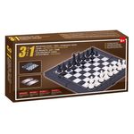 Sport si Outdoor - Alte sporturi - Sah si table - Joc de Societate de Voiaj Magnetic 3 in 1 Sah Dama Table 35x35.5cm - Infinity.ro