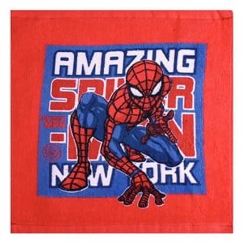 Jucarii, Copii si Bebe - Igiena si ingrijire - Baia bebelusului - Prosoape si halate de baie copii - Prosopel din Bumbac Rozu cu Model Spiderman pentru Baieti 30x30cm - Infinity.ro