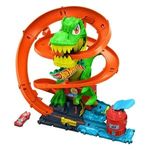 Jucarii, Copii si Bebe - Jucarii si jocuri - Vehicule si jucarii cu telecomanda - Masinute - Set de lupta cu dinozaur T-Rex si masina de curse, verde - Infinity.ro