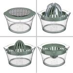 Electronice si Electrocasnice - Electrocasnice bucatarie - Preparare bauturi - Storcatoare de fructe - Storcator de citrice si razatoare 2 in 1, Verde, 400ml - Infinity.ro