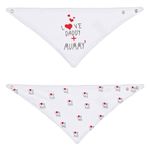 Jucarii, Copii si Bebe - Hrana si alaptare - Biberoane, suzete si accesorii hranire - Articole hranire bebelusi - Bavete din bumbac tip esarfa albe cu imprimeu Love Daddy+Mummy - Infinity.ro