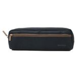 Carti si Birotica - Rechizite - Penare - Penar tip tub, Negru cu fermoar maro, 21x4.5x5.5cm - Infinity.ro
