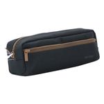 Carti si Birotica - Rechizite - Penare - Penar tip tub, Negru cu fermoar maro, 21x4.5x5.5cm - Infinity.ro