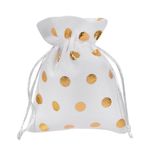 Carti si Birotica - Birotica - Articole ambalare - Saculet de in alb cu buline aurii din folie poliester 10x13cm - Infinity.ro
