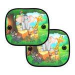 Auto si Moto - Intretinere auto - Huse auto - Parasolar Auto cu Model Animale din Jungla, 2 buc, 44x36cm, Multicolor - Infinity.ro