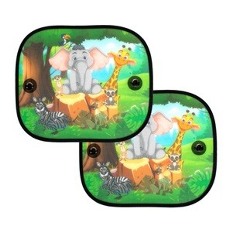 Auto si Moto - Intretinere auto - Huse auto - Parasolar Auto cu Model Animale din Jungla, 2 buc, 44x36cm, Multicolor - Infinity.ro