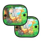 Auto si Moto - Intretinere auto - Huse auto - Parasolar Auto cu Model Animale din Jungla, 2 buc, 44x36cm, Multicolor - Infinity.ro