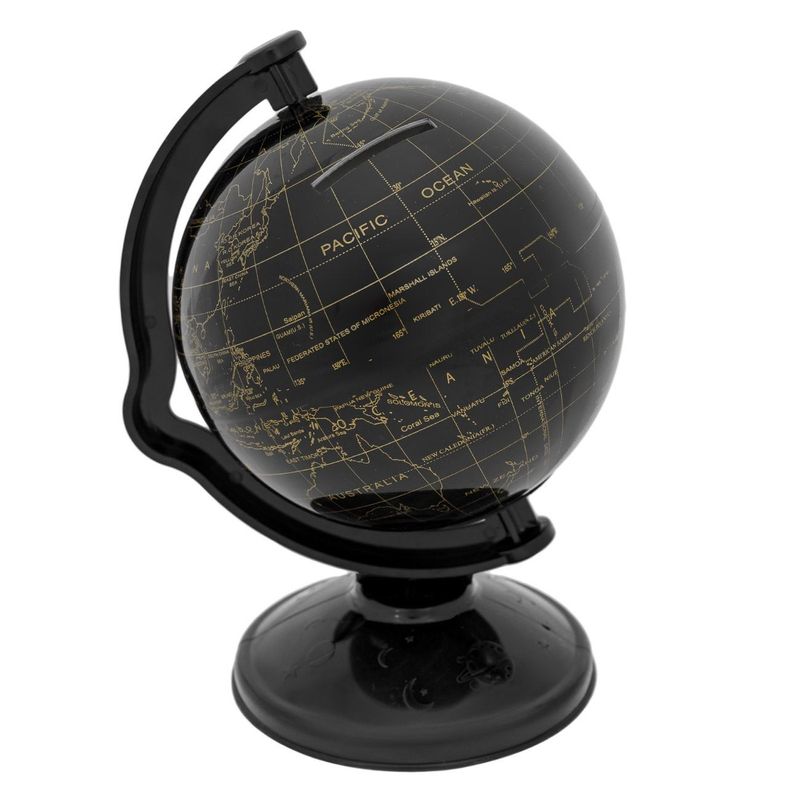 Casa si Gradina - Decoratiuni - Obiecte decorative - Accesorii decorative - Glob Pamantesc Negru cu Detalii Aurii din Plastic - Infinity.ro
