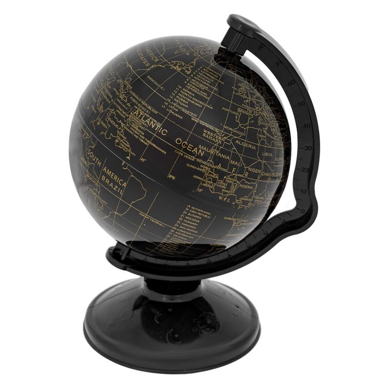 Casa si Gradina - Decoratiuni - Obiecte decorative - Accesorii decorative - Glob Pamantesc Negru cu Detalii Aurii din Plastic - Infinity.ro