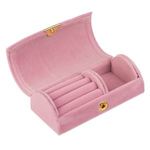 Fashion, accesorii si bijuterii - Femei - Bijuterii femei - Cutii bijuterii - Cutie Organizatoare pentru Bijuterii, Forma Cilindrica, Roz, 10.5x5.5x3.5cm - Infinity.ro