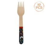 Casa si Gradina - Decoratiuni - Decoratiuni petrecere - Accesorii pentru petrecere - Furculite din Lemn pentru Petrecere cu Imprimeu Game, 16 cm, 10 buc - Infinity.ro