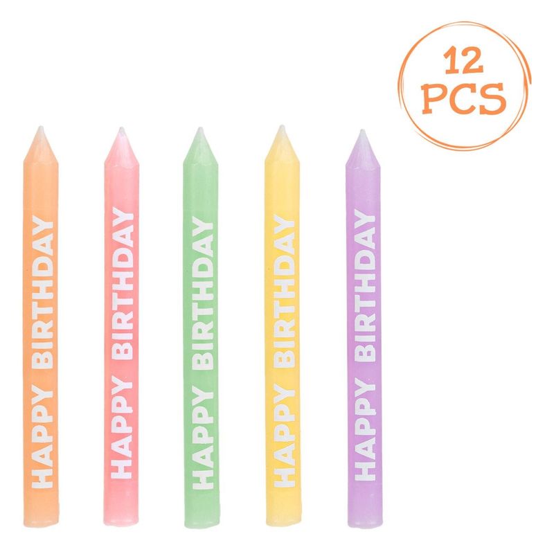 Casa si Gradina - Decoratiuni - Decoratiuni petrecere - Accesorii pentru petrecere - Lumanari Pastel pentru Zi de Nastere - 12 buc, 7cm - Infinity.ro