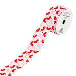 Carti si Birotica - Birotica - Articole ambalare - Panglica decorativa cu model inimi rosii si roz, 1m x 2.5cm - Infinity.ro