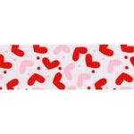 Carti si Birotica - Birotica - Articole ambalare - Panglica decorativa cu model inimi rosii si roz, 1m x 2.5cm - Infinity.ro