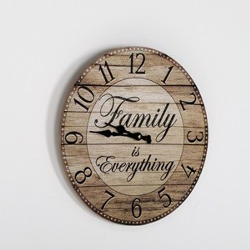 Market - Spalare si intretinere rufe - Mese de calcat - Ceas de Perete MDF cu design familie, 34cm - Infinity.ro