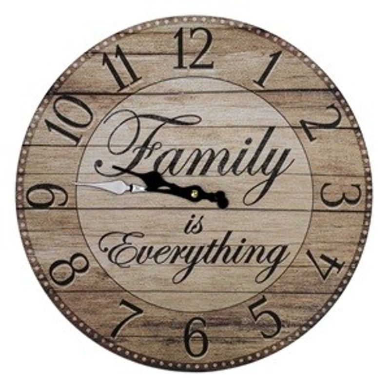 Market - Spalare si intretinere rufe - Mese de calcat - Ceas de Perete MDF cu design familie, 34cm - Infinity.ro
