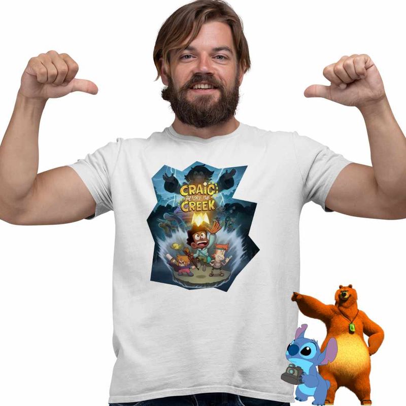 Fashion, accesorii si bijuterii - Barbati - Imbracaminte - Tricouri si bluze barbati - Tricou Barbati Craig Dumbrava Cartoon Network, alb, marime 3XL - Infinity.ro