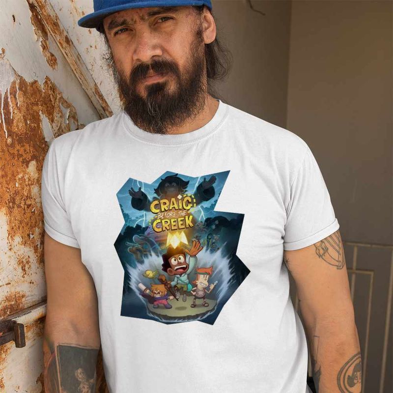 Fashion, accesorii si bijuterii - Barbati - Imbracaminte - Tricouri si bluze barbati - Tricou Barbati Craig Dumbrava Cartoon Network, alb, marime 3XL - Infinity.ro