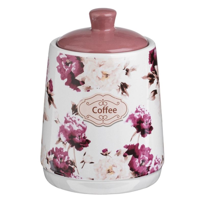Casa si Gradina - Bucatarie si vesela - Cani si pahare - Cani si cesti - Recipient Ceramic Floral Alb pentru Cafea - Infinity.ro