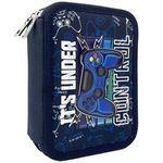 Carti si Birotica - Rechizite - Penare - Penar dublu echipat, albastru, model consola gaming, 14x4x20cm - Infinity.ro