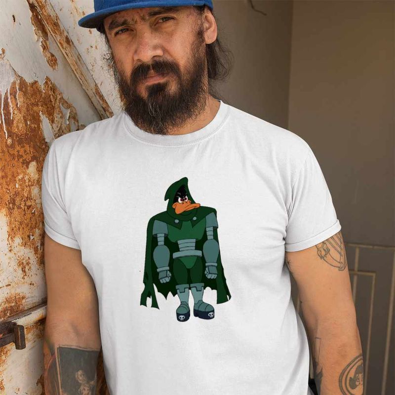 Fashion, accesorii si bijuterii - Barbati - Imbracaminte - Tricouri si bluze barbati - Tricou Barbati Daffy Duck Doctor Doom, alb, marime L - Infinity.ro