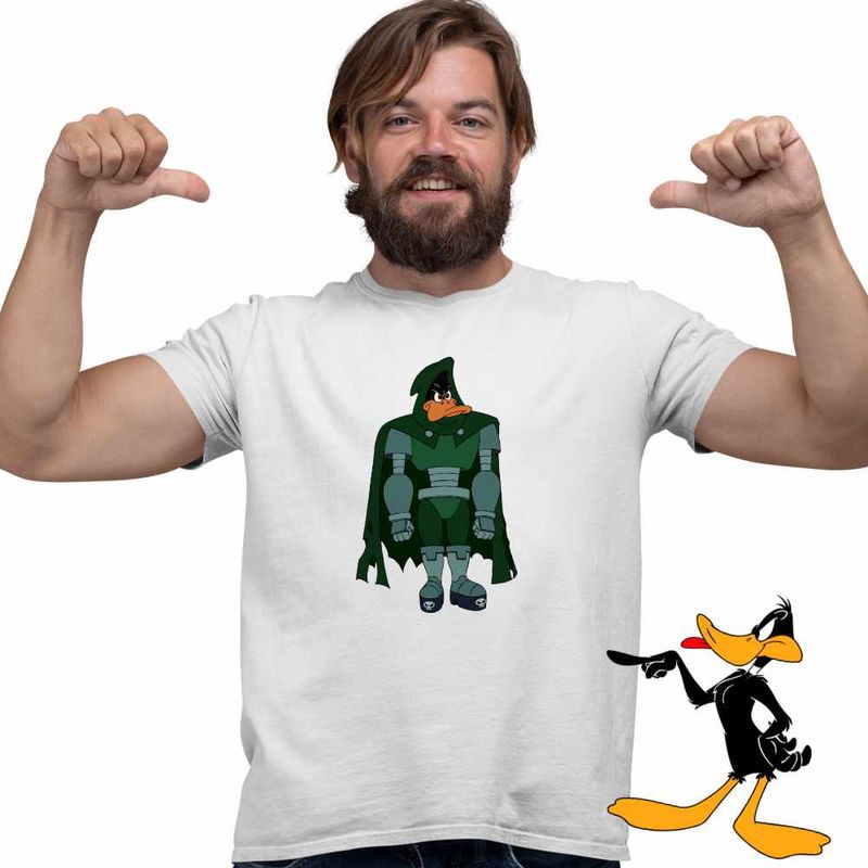 Fashion, accesorii si bijuterii - Barbati - Imbracaminte - Tricouri si bluze barbati - Tricou Barbati Daffy Duck Doctor Doom, alb, marime L - Infinity.ro