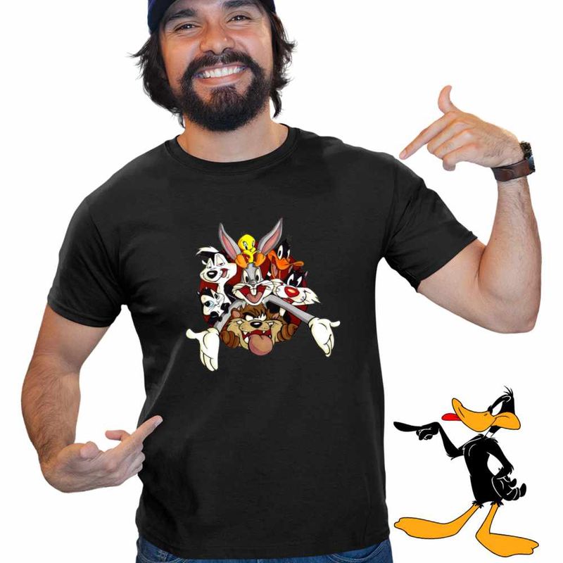 Fashion, accesorii si bijuterii - Barbati - Imbracaminte - Tricouri si bluze barbati - Tricou Barbati Daffy Duck Looney Tunes, negru, marime M - Infinity.ro
