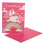 Market - Cadouri - Felicitari - Felicitare Zi de Nastere Unicorn 3D Roz cu Mesaj Happy Birthday - Infinity.ro