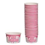 Ingrijire personala si Cosmetice - Dezinfectante - Manusi unica folosinta - Set Cupe din Carton pentru Inghetata, 240 ml, 25 buc, Roz - Infinity.ro