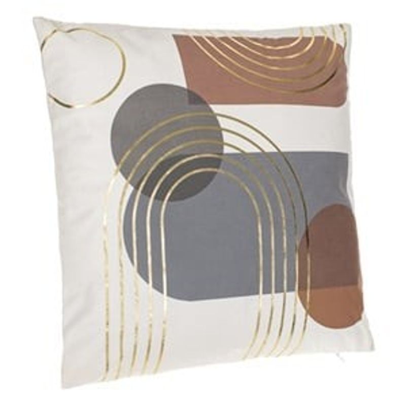 Casa si Gradina - Textile si covoare - Perne si pilote - Perne decorative - Perna decorativa cu model abstract si dungi aurii, 43x43cm - Infinity.ro