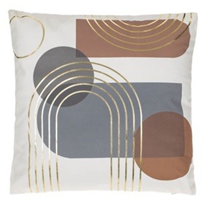 Casa si Gradina - Textile si covoare - Perne si pilote - Perne decorative - Perna decorativa cu model abstract si dungi aurii, 43x43cm - Infinity.ro