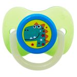 Jucarii, Copii si Bebe - Hrana si alaptare - Biberoane, suzete si accesorii hranire - Suzete si accesorii - Suzeta Silicon Dinozaur Glow in the Dark, 0-6 Luni - Infinity.ro