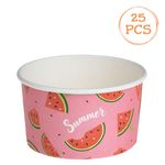 Ingrijire personala si Cosmetice - Dezinfectante - Manusi unica folosinta - Boluri din Carton Roz cu Model Pepene Verde, 240 ml, 12 buc - Infinity.ro