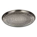 Casa si Gradina - Bucatarie si vesela - Vesela si tacamuri - Platouri de bucatarie - Platou Decorativ Metalic Stil Marocan Argintie Diametru 30cm - Infinity.ro