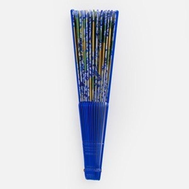 Carti si Birotica - Birotica - Articole ambalare - Evantai pliabil din plastic cu model lamai, albastru, 21 cm - Infinity.ro