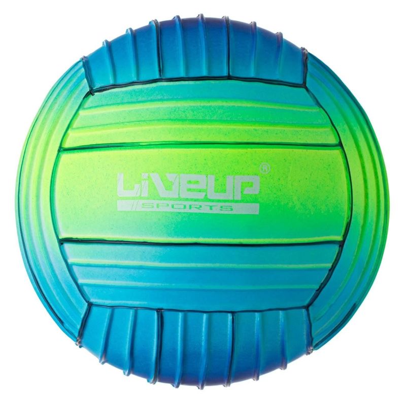 Jucarii, Copii si Bebe - Jucarii si jocuri - Jucarii de exterior - Saltele si mingi pentru plaja - Minge de plaja cu dungi reliefate, 15 cm, albastru si verde - Infinity.ro