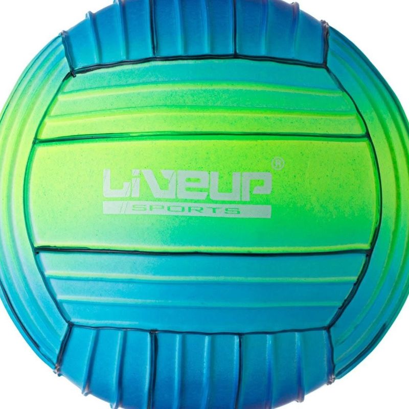 Jucarii, Copii si Bebe - Jucarii si jocuri - Jucarii de exterior - Saltele si mingi pentru plaja - Minge de plaja cu dungi reliefate, 15 cm, albastru si verde - Infinity.ro